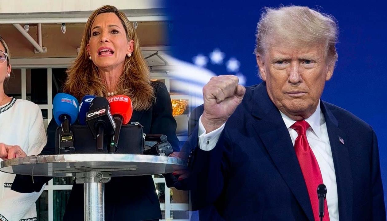 María Elvira Salazar y Donald Trump. 