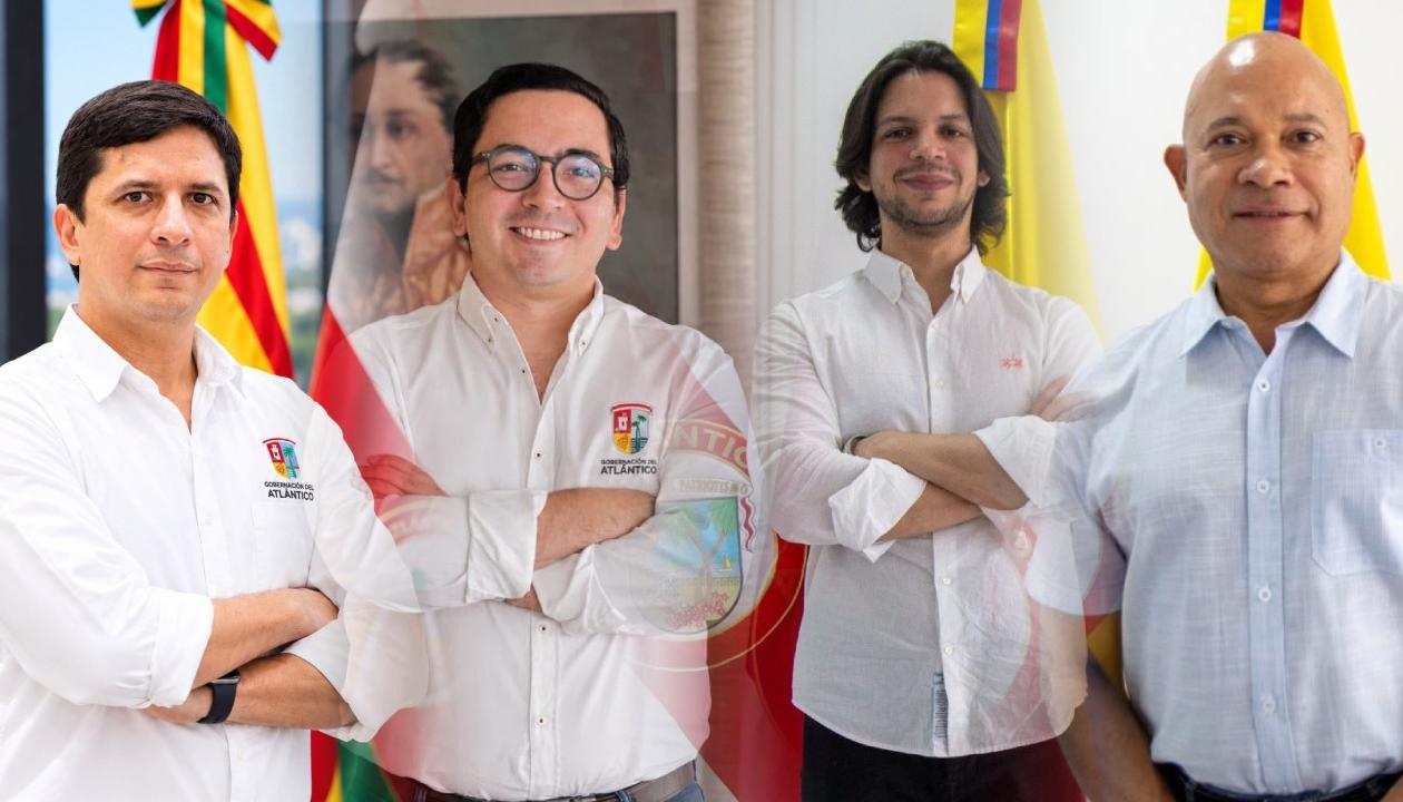 Mario Segura, secretario de Infraestructura; José Ternera, secretario encargado de Educación; Arturo García, gerente de Asuntos Internacionales; Carlos Martínez, secretario de Hacienda.