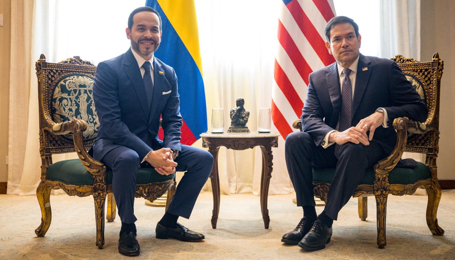 El presidente Abelardo De La Espriella y el secretario de Estado de EE.UU., Marco Rubio.