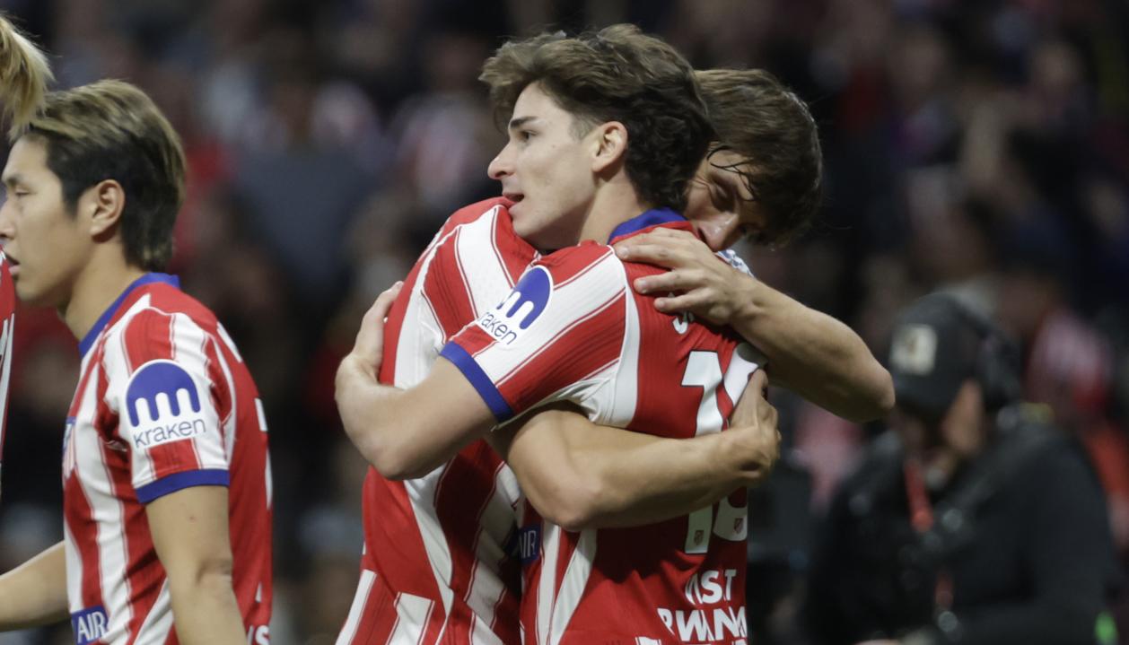 Julián Álvarez festejando el gol que marcó este sábado.