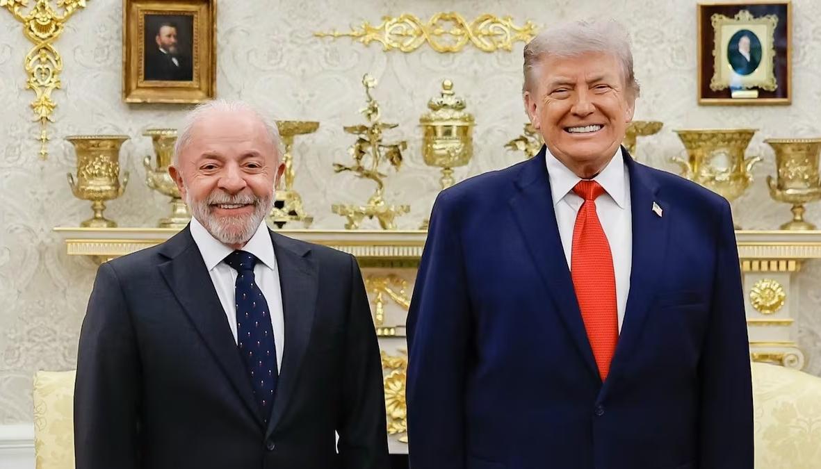 Los presidentes  Luiz Inácio Lula da Silva y Donald Trump.  
