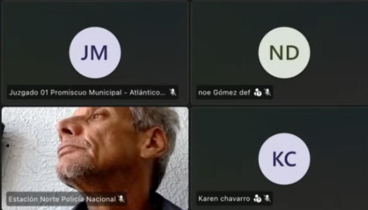 Juan Fernando Álvarez Torres durante la audiencia virtual de este viernes. 