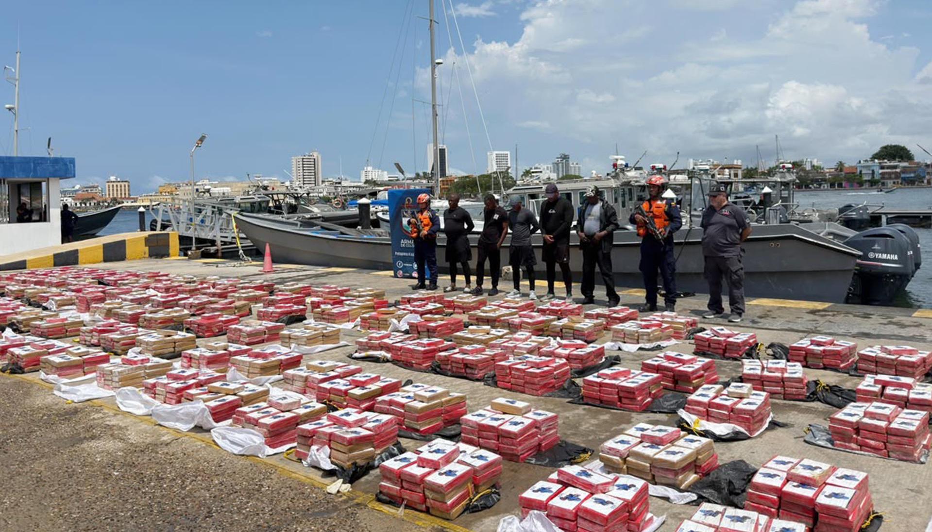 Clorhidrato de cocaína incautado en el Caribe