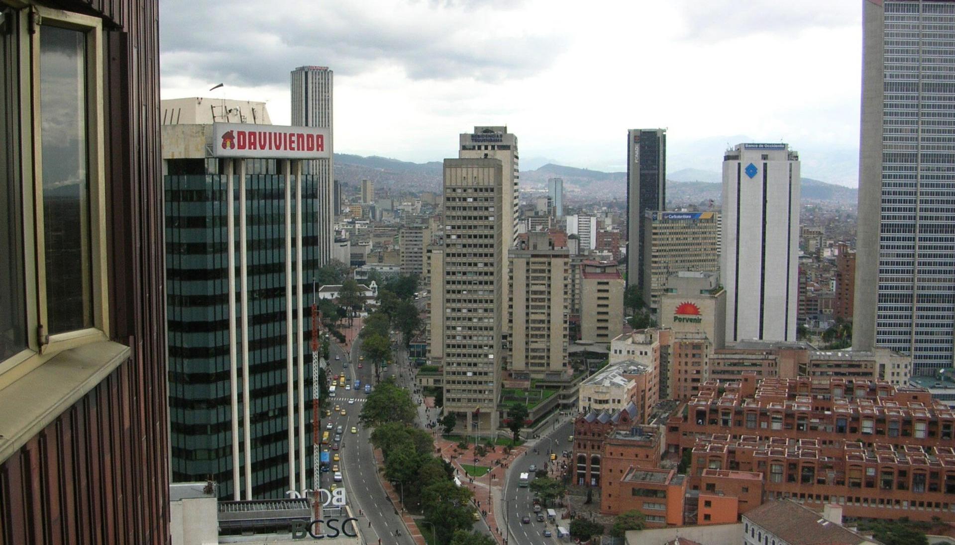 Panorámica de la zona financiera de Bogotá. 