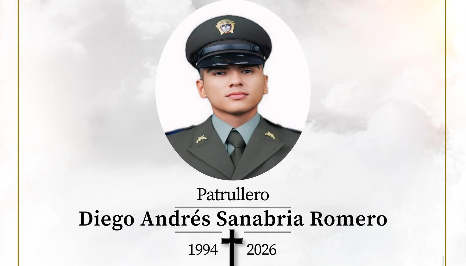 El patrullero Diego Andrés Sanabria Romero.