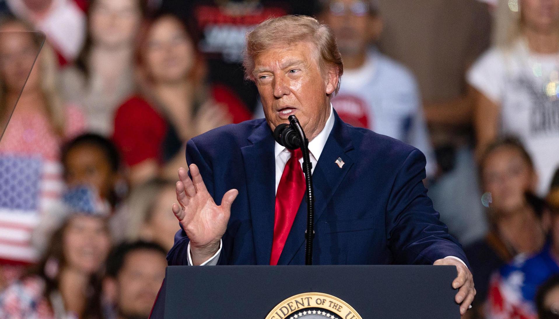 El presidente de EE.UU., Donald Trump, durante un acto de campaña de apoyo de los candidatos republicanos.