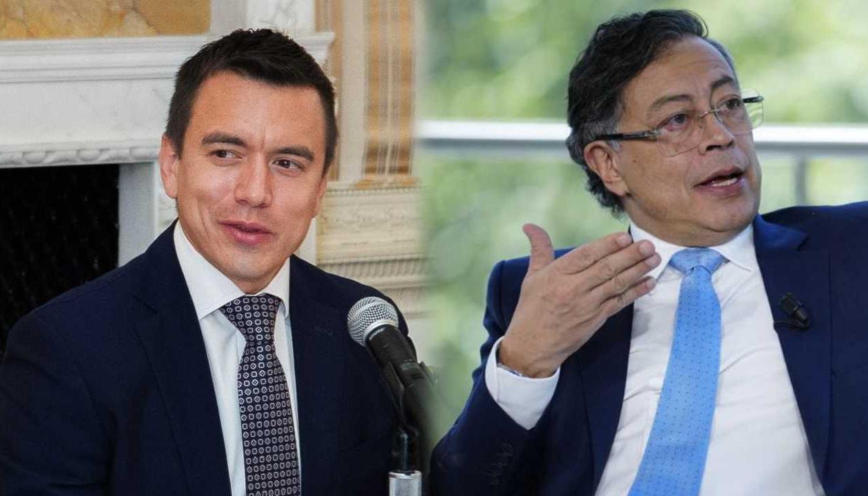 El presidente de Ecuador, Daniel Noboa, y el expresidente Gustavo Petro.