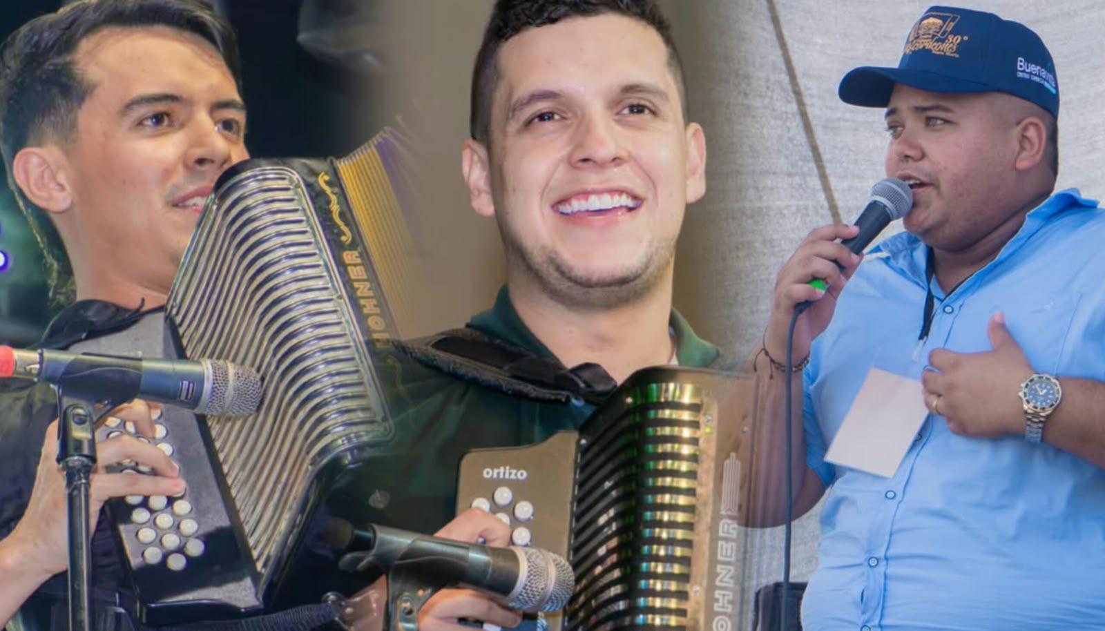 El rey profesional Ronal Torres; rey aficionado Juan Sebastián López y rey de la canción inédita, Daniel Laborde