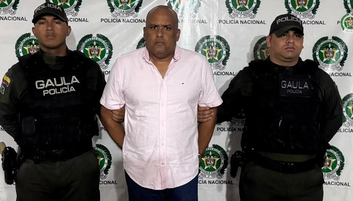 Everth Julio Hawkins Sjorgreen tras ser capturado por el Gaula de la Policía. 