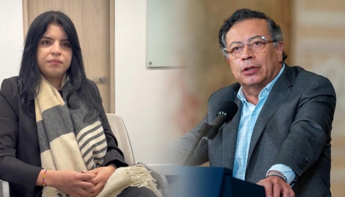 La joven Deicy Jiménez y el expresidente Gustavo Petro.