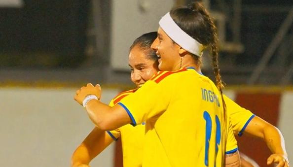 La celebración de las jugadoras colombianas.