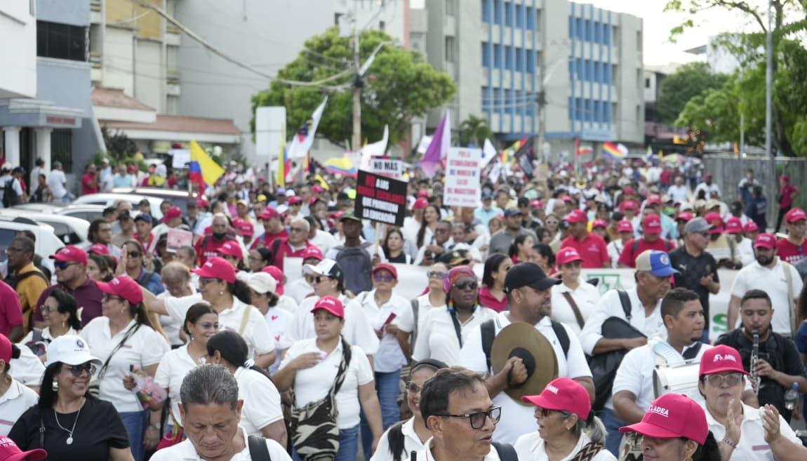Marcha en Barranquilla contra el Gobierno de Abelardo De La Espriella