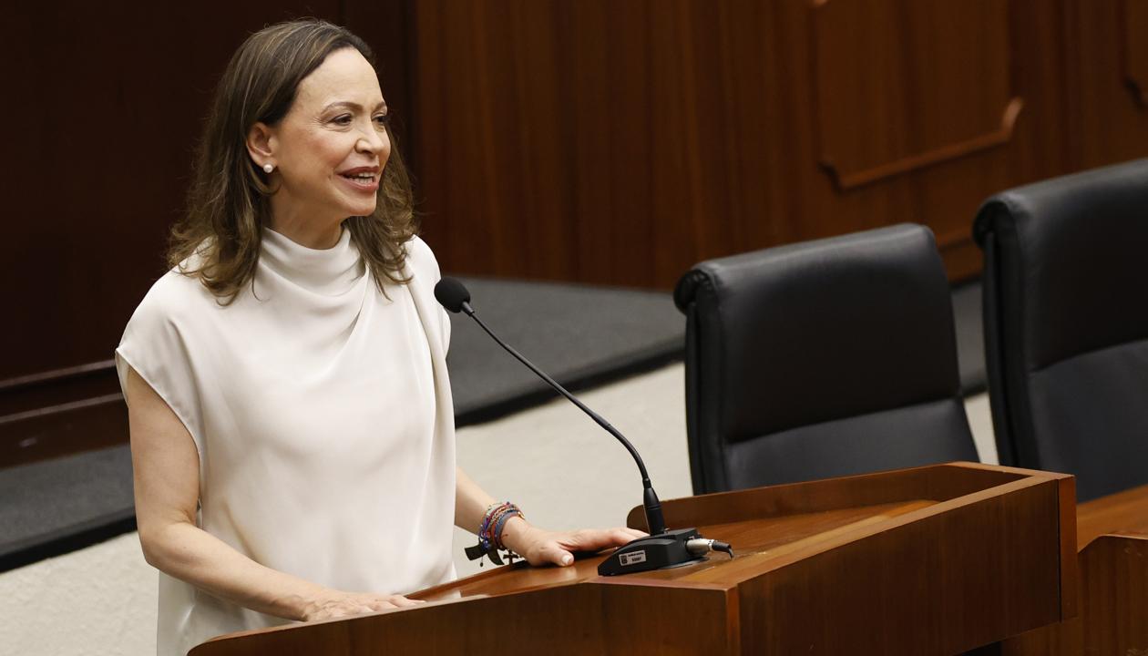La líder opositora venezolana y premio Nobel de la Paz, María Corina Machado.