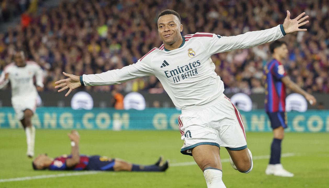La celebración de Kylian Mbappé.