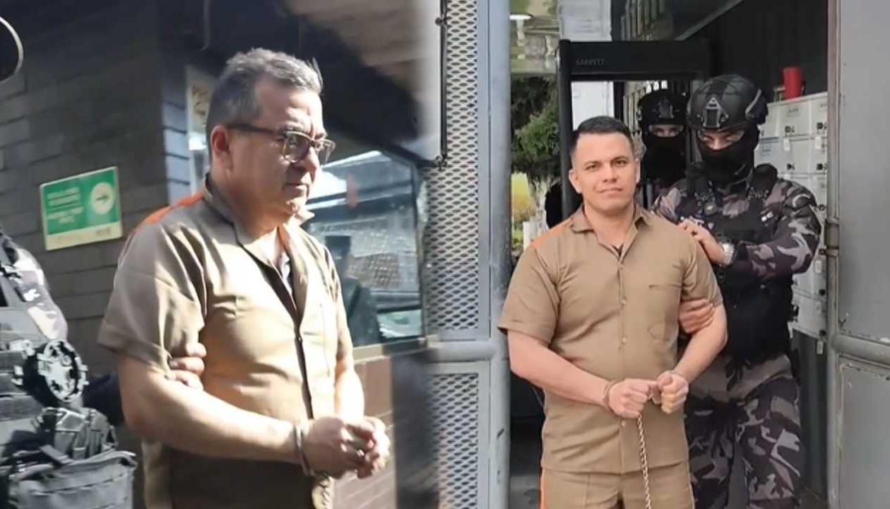 Olmedo López y Sneyder Pinilla siendo trasladados.