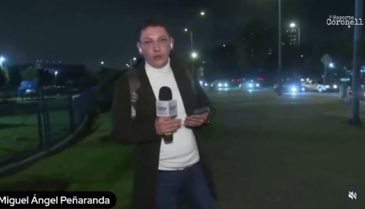 El periodista cuando transmitía en vivo cuando fue víctima de dos intentos de robo. 