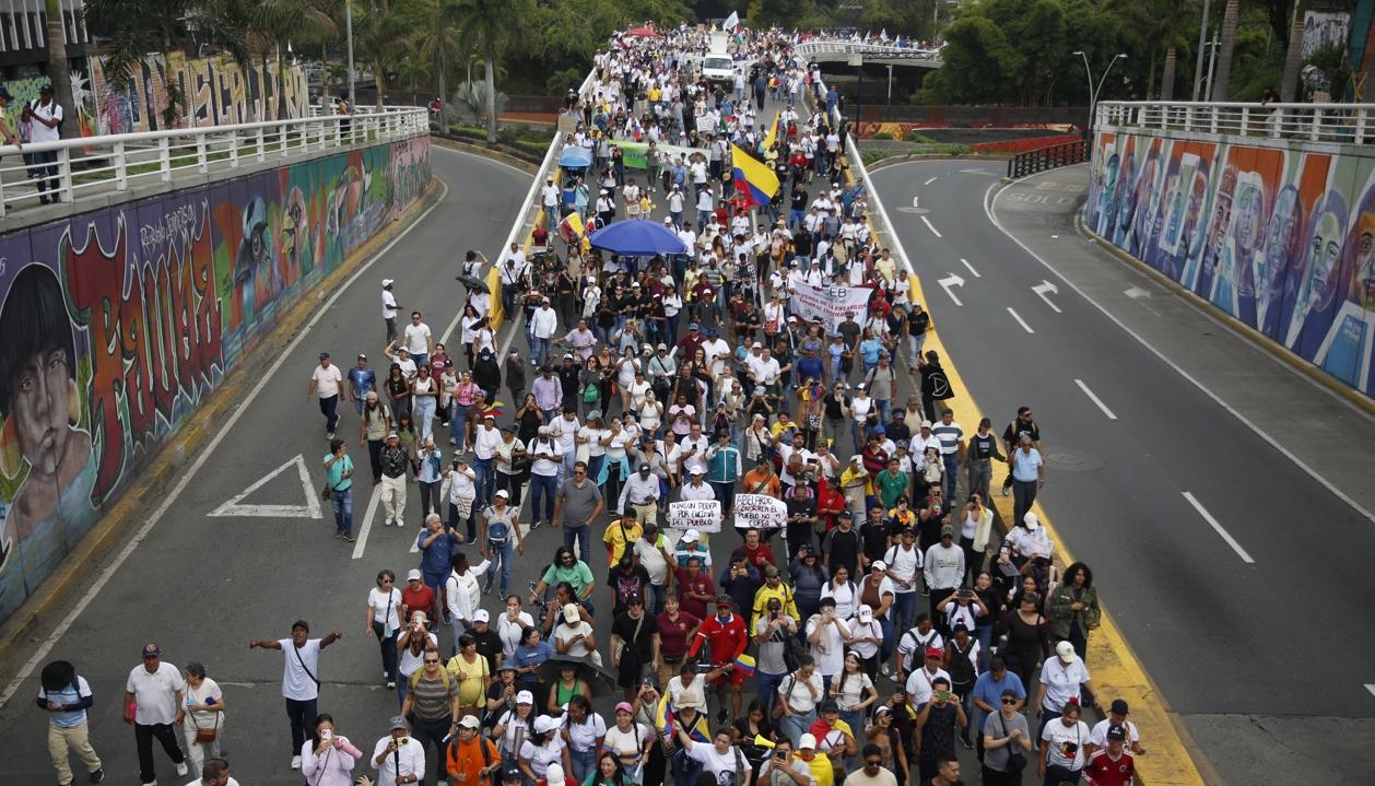 Manifestación contra el Gobierno en Bogotá.