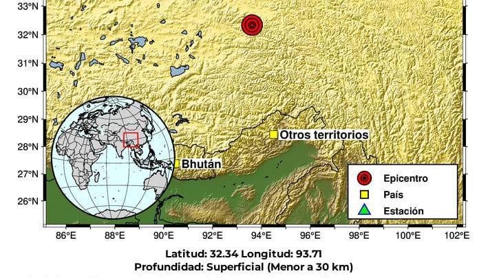 Epicentro del terremoto. 
