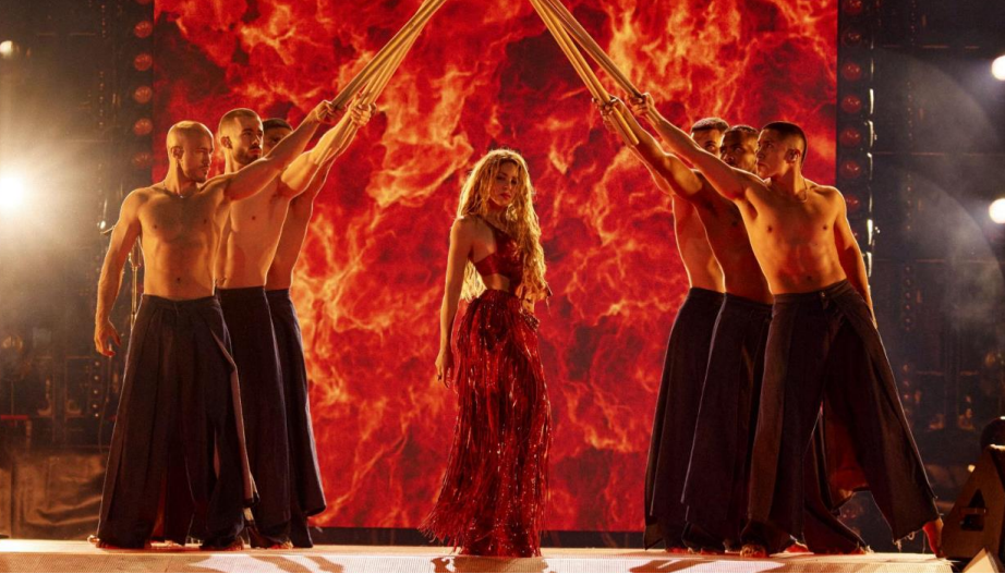 Shakira durante uno de los conciertos de su residencia en Madrid.