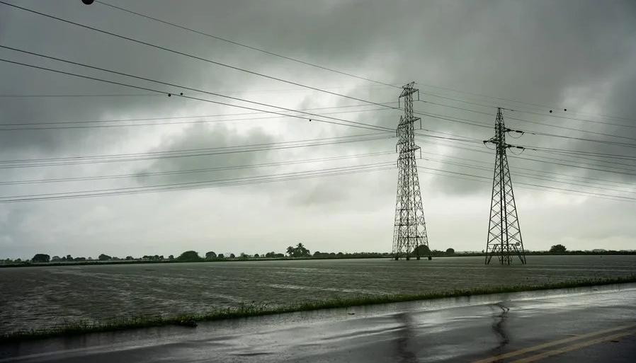 Torres de energía en Yaguachi provincia del Guayas, Ecuador.