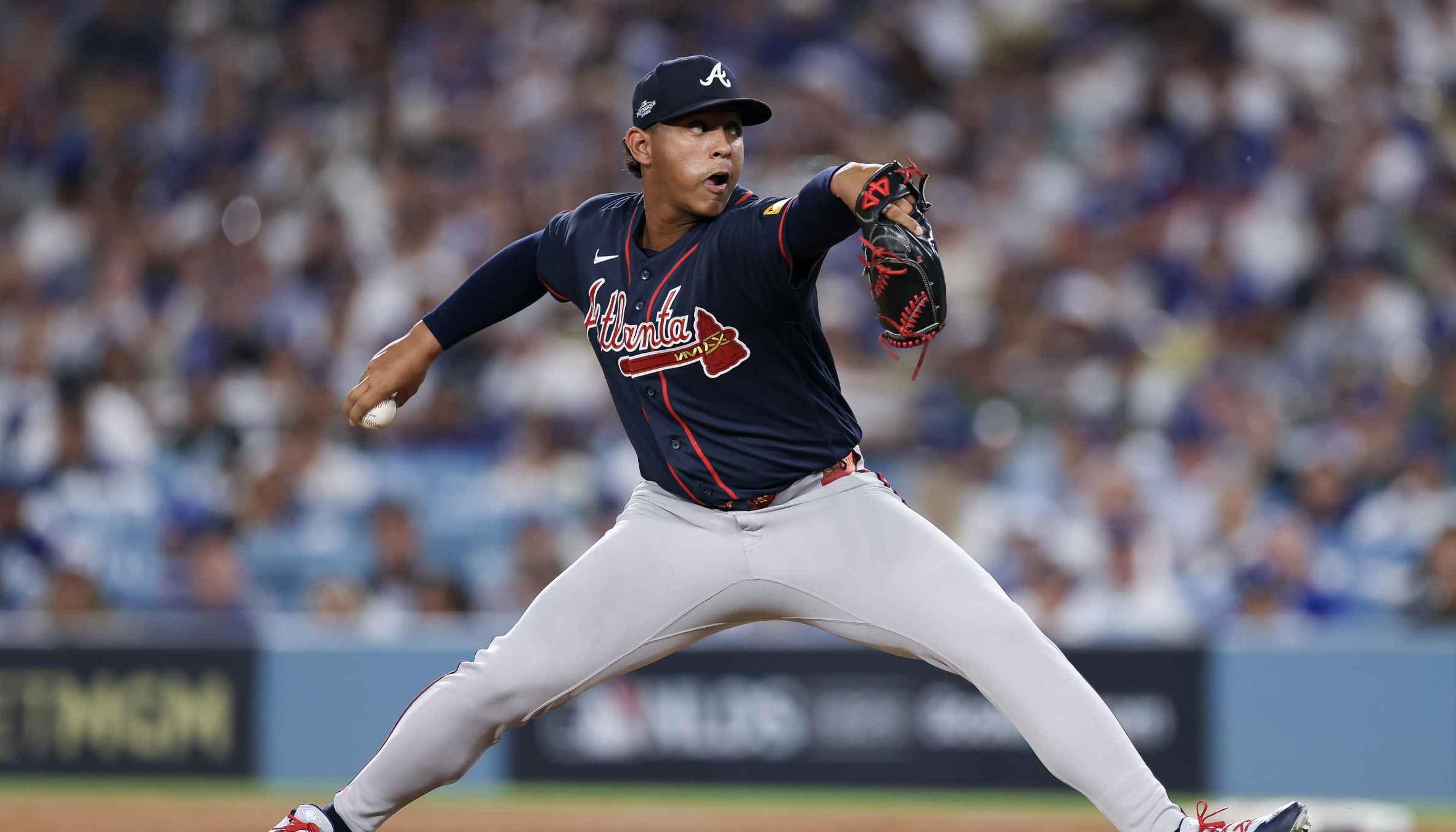 Didier Fuentes durante su actuación contra los Dodgers de Los Ángeles. 