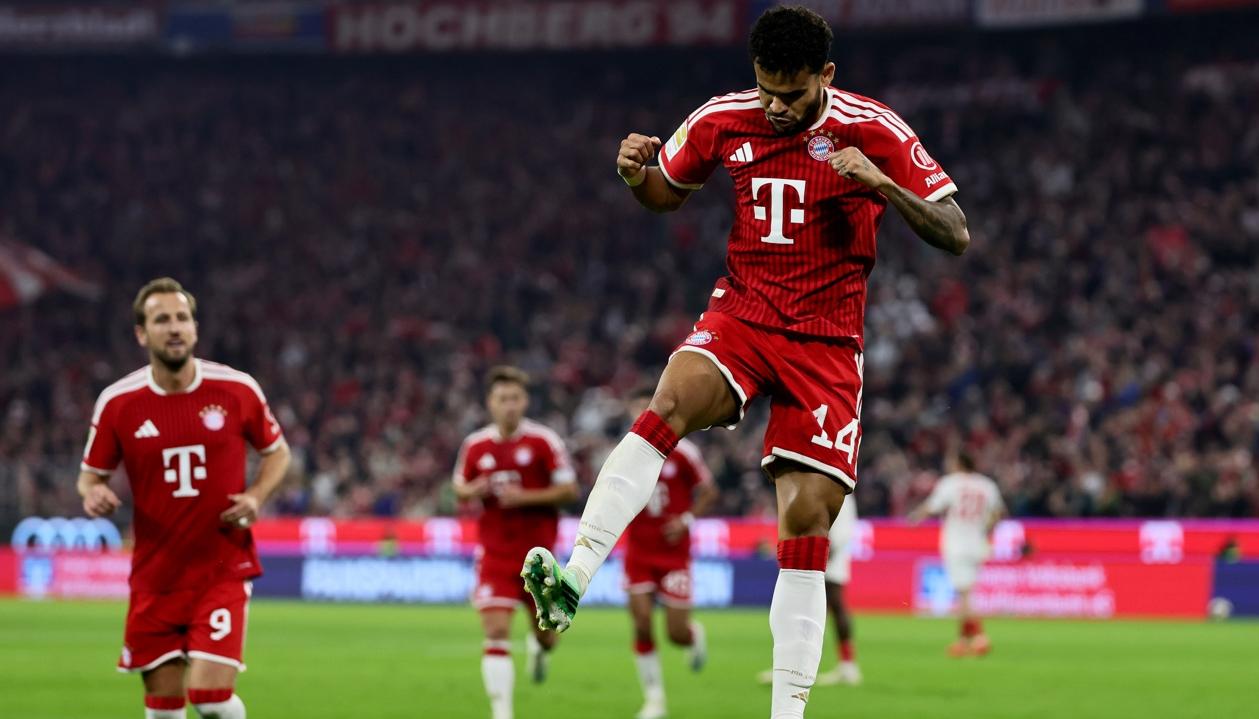 Luis Díaz el gol con el que abrió el marcador ante el Leipzig.