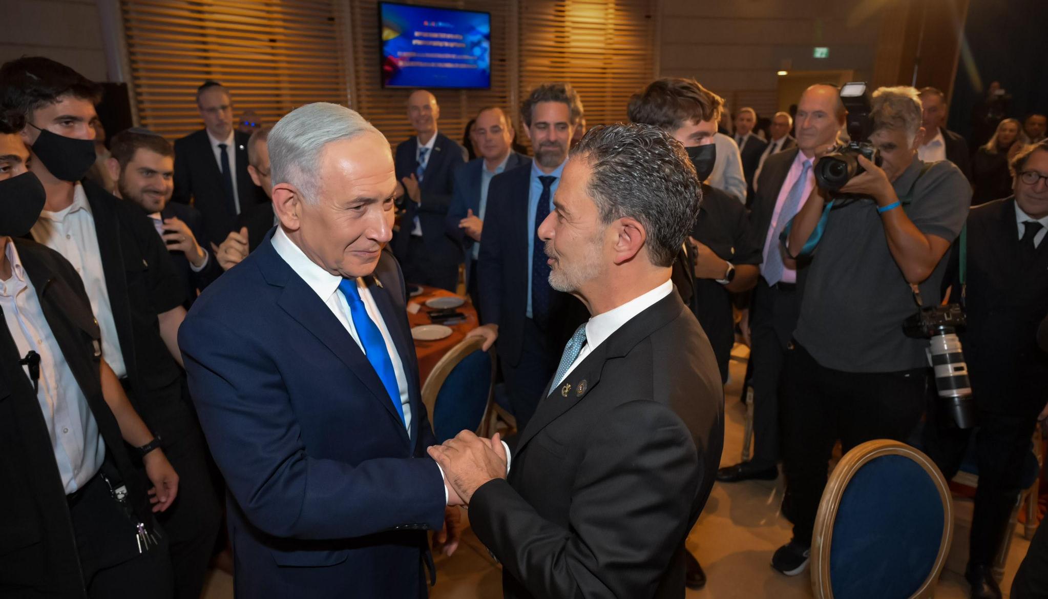 Benjamín Netanyahu, Primer Ministro de Israel; y Omar Bula, canciller de Colombia.
