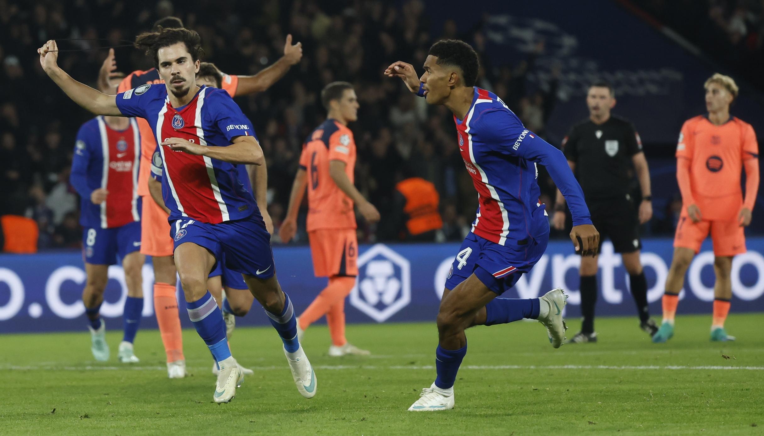 El portugués Vitinha celebra tras marcar el tercer gol del PSG.