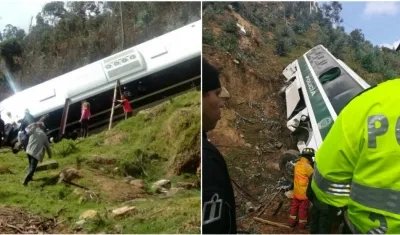 Imágenes del accidente del bus de la Policía.