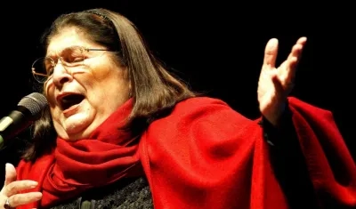 La cantautora Mercedes Sosa.