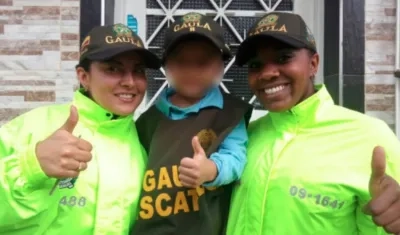 El menor fue rescatado por la Policía en el sur de Bogotá.