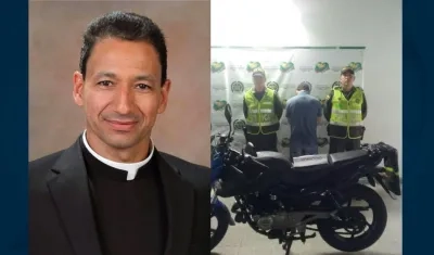 Imágenes del sacerdote asesinado y del presunto homicida.