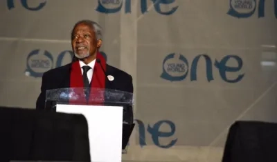 Kofi Annan, durante su intervención en el evento.