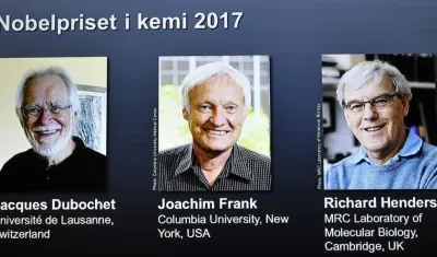 Tres investigadores de microscopía biomolecular ganan el Nobel de Química.
