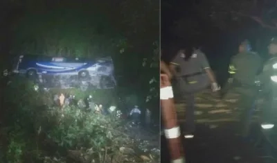 El bus rodó por un abismo.