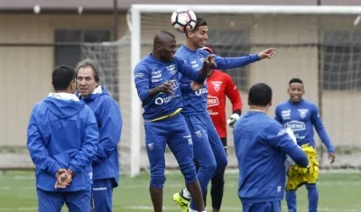 La Selección Ecuador, durante un entrenamiento.