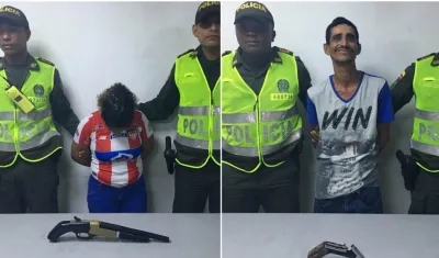 Dos de los capturados por la Policía por porte de armas.