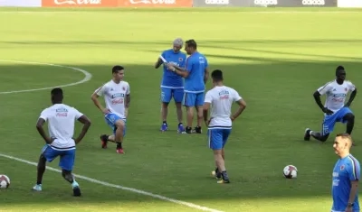 Entrenamiento de este sábado de la Selección Colombia en el estadio Metropolitano.
