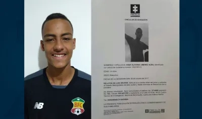 Imágenes de Roby Jiménez y del reporte de la Fiscalía para ayudar a encontrarlo.