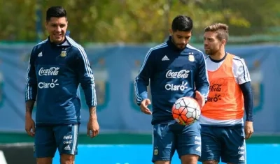Jugadores de Argentina durante un entrenamiento.