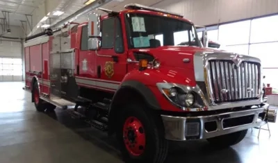 Una de las dos máquinas de bomberos que llegará la próxima semana a Barranquilla.