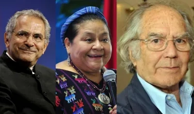 Expresidente de Timor Oriental José Ramos-Horta, que lo recibió en 1996 - La activista indígena guatemalteca Rigoberta Menchú, premio Nobel en 1982 - El argentino Adolfo Pérez Esquivel, que recibió el Nobel de la Paz en 1980