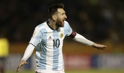 Lionel Messi celebra su segundo tanto ante Ecuador. 