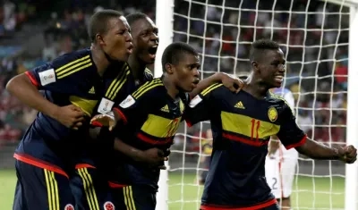 Jugadores de la Selección Colombia sub-17. 