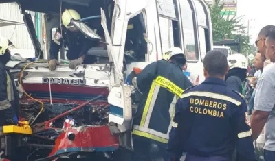 El accidente ocurrió esta tarde en la calle 30, en Soledad.
