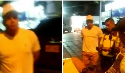 Emilio Sánchez Chapman, Secretario de Tránsito de Soledad, cuando era requerido para la prueba de alcoholemia.