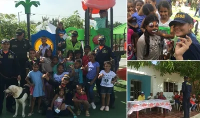 Los niños recibieron atención médica y recreativa en Puerto Colombia.