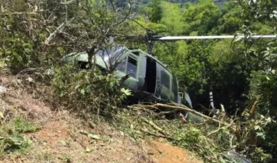 Así quedó la aeronave después del accidente.
