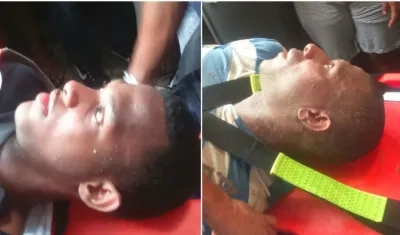 En la foto los dos obreros heridos.