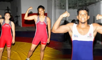  Angie Estarita, Solangie Ruiz y David Barros.